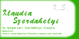 klaudia szerdahelyi business card